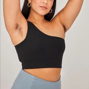 Girlfriend Collective Black Bianca Shoulder Bra